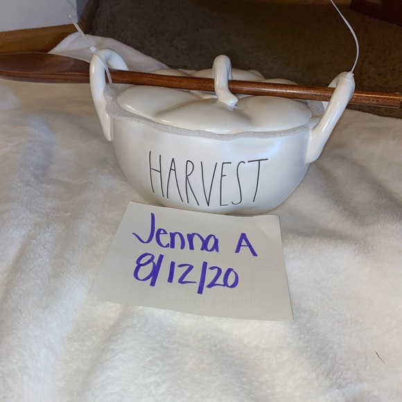 Rae Dunn Harvest Dish with Wooden Spoon - Picture 1 of 1